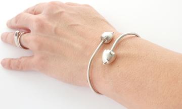 Magic Mushroom Bracelet Bangle Psilocybin Solid Silver : $175