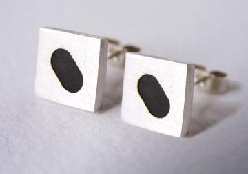 Ebony and Solid Silver Earrings : $75