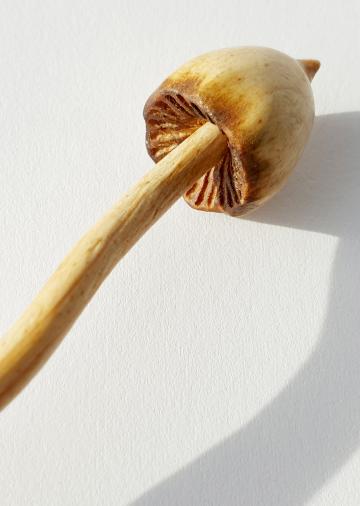 Magic Mushroom Psilocybin Pendant in Yew wood : $53