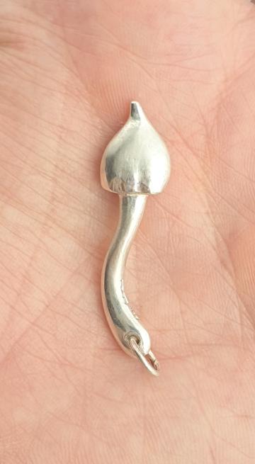 Magic Mushroom Keyring or Pendant Liberty cap NEW DESIGN Necklace Solid Silver, Bronze, Copper or Gold : $37