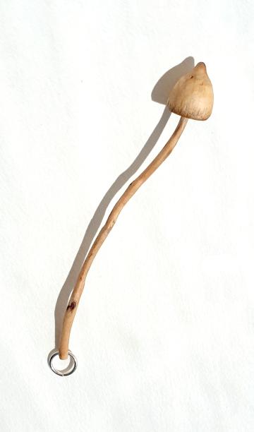 Magic Mushroom Pendant Liberty cap Necklace, Yew wood NEW DESIGN : $16