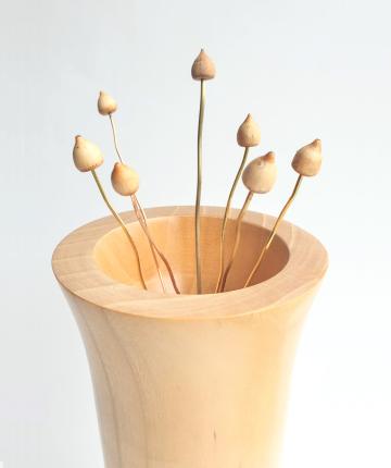 Magic Mushroom Liberty cap Sculpture Ornament Plant Pot Garden Lawn Yew wood with Bronze, Brass or Yew wood Stem : $6