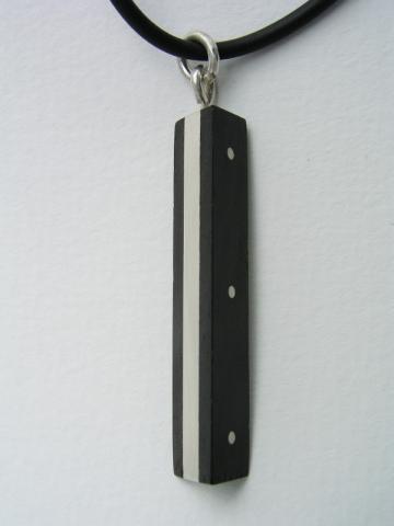 Pendant Solid Silver and Ebony : $119