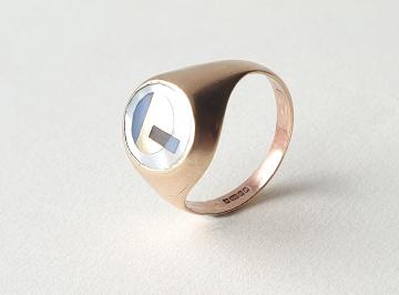 Old Signet ring re-design commission Bauhaus / Art Decco Deco